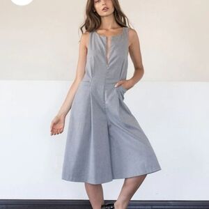 Vivian Chan McKenna Jumpsuit Medium Wide Leg Crop Culotte Mesh Cross Back